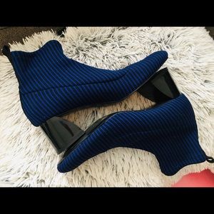Zara Blue Knit Booties